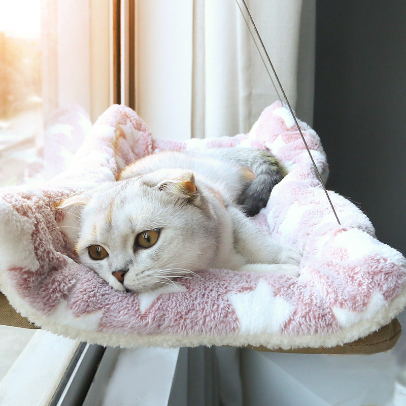 Elevated Cat Hammock - Aerial Pet Bed for Cats and Kittens, Window Seat Nest with Climbing Frame, Supports Up to 20kg